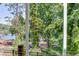 Scenic lake view from the covered porch showcasing lush greenery and a private dock at 3441 Shoreland Dr, Buford, GA 30518