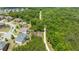 An aerial view of a home surrounded by lush green trees and landscaping in a beautiful neighborhood at 5075 Havenbrooke Ct, Cumming, GA 30040