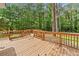 Wooden deck area surrounded by lush trees providing ample outdoor living space at 609 Redwood Drive Dr, Woodstock, GA 30189