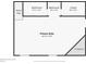 Lower-level floor plan showcases a primary suite with a fireplace, two bathrooms, and closet space at 609 Redwood Drive Dr, Woodstock, GA 30189