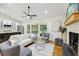 Inviting living area with fireplace, open layout to kitchen and sliding doors to outdoor space at 3356 Thornewood Dr, Atlanta, GA 30340