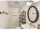 Clean bathroom with a shower and decorative vanity at 4470 Hopkins Lake Nw Dr, Duluth, GA 30096