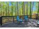 Outdoor deck with seating surrounded by trees and beautiful natural scenery at 2022 Ramblewood Ne Ct, Marietta, GA 30062