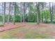 Spacious wooded backyard with grassy areas and tall mature trees at 2088 Blackberry Ln, Auburn, GA 30011