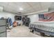 Basement bedroom featuring carpeting and an American Flag on the wall at 3040 Sandy Creek Ct, Loganville, GA 30052