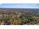 Aerial view displaying lush trees and a beautiful neighborhood, with a view of the city skyline at 3310 Bryan Way, Marietta, GA 30008