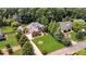 Exterior view of a brick home with a well-manicured lawn, lush trees and professionally landscaped front yard at 4119 Alayna Lee Cir, Mcdonough, GA 30252