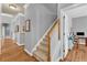 View of the stairway with hardwood floors at 4119 Alayna Lee Cir, Mcdonough, GA 30252