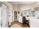 Well-lit bathroom with double sinks, vanity, and glass shower, great for getting ready at 6597 River Island Drive Dr, Buford, GA 30518