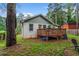 A view of the backyard, including the deck and partial exterior at 1564 Belva Ave, Decatur, GA 30032