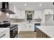 Modern kitchen with white cabinetry, quartz countertops, and stainless steel appliances at 336 Fond Du Lac Dr, Stone Mountain, GA 30088