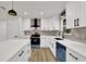 Modern kitchen with white cabinetry, quartz countertops, and stainless steel appliances at 336 Fond Du Lac Dr, Stone Mountain, GA 30088