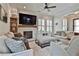 Cozy living room with a fireplace, built-in shelving, and comfortable seating arrangement at 175 Central Ave, Fayetteville, GA 30214