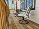 Inviting porch with stylish chairs, providing a cozy outdoor space near the bright orange front door at 5728 Williams Rd, Norcross, GA 30093
