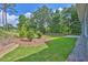 Lush backyard featuring a landscaped garden and green lawn, perfect for outdoor enjoyment at 145 Millennial Ct, Lawrenceville, GA 30045