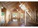 Interior framing of home with wood beams, stud walls, and cathedral ceiling at 578 Price Rd, Carrollton, GA 30116