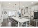 Modern kitchen with stainless steel appliances, island with seating, and pendant lighting at 1174 City Park Ln, Decatur, GA 30033
