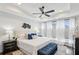 Serene main bedroom with tray ceiling, plush bedding, and bright natural light from large windows at 1174 City Park Ln, Decatur, GA 30033