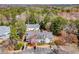A birds eye view of the condo community, with a parking lot and surrounded by trees at 303 Gettysburg Pl, Atlanta, GA 30350