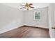 Bedroom featuring hardwood floors, a ceiling fan, and natural light at 3640 Silver Leaf Sw Ln, Marietta, GA 30008