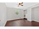 Bedroom with closet and hardwood floors at 3640 Silver Leaf Sw Ln, Marietta, GA 30008