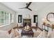 Cozy living room featuring a fireplace, seating, and windows with natural light at 1383 Fenway Cir, Decatur, GA 30030