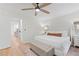 This bedroom boasts a ceiling fan, neutral walls, and cozy furnishings for relaxation at 1062 Sasha Ln, Roswell, GA 30075