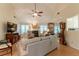 Bright living room with high ceilings, a fireplace, and an open floor plan at 1115 Hunters Creek Ct, Lawrenceville, GA 30043