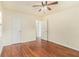 Cozy bedroom with hardwood floors, a ceiling fan and multiple closets for storage at 2329 Polar Rock Sw Ave, Atlanta, GA 30315