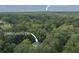 Aerial view of the home and property showing the proximity to Downtown Atlanta and surrounding trees at 2343 Dawn Dr, Decatur, GA 30032