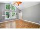 Bedroom with vaulted ceiling, hardwood floors, and multiple windows offering ample light at 2717 Hearthstone Cir, Marietta, GA 30062