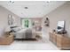 Staged bedroom with tiled floor, recessed lights, and a desk at 2717 Hearthstone Cir, Marietta, GA 30062