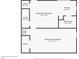 Basement floor plan layout showing a finished basement area, closets, bathroom and kitchen area at 2717 Hearthstone Cir, Marietta, GA 30062