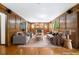 Elegant living room with wood paneling, a fireplace, and plush seating at 2717 Hearthstone Cir, Marietta, GA 30062