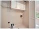 Laundry room with upper cabinets and wire rack shelving at 7155 Roswell Rd # 58, Atlanta, GA 30328