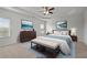 This virtually staged bedroom features a tray ceiling, large windows, and plenty of space at 2537 Sori Dr, Buford, GA 30519