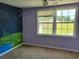 Cozy bedroom with a unique mural and two bright windows at 7217 Union Grove Rd, Lithonia, GA 30058