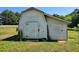 Rustic outbuilding with double doors, providing ample storage space and a charming, vintage aesthetic at 7217 Union Grove Rd, Lithonia, GA 30058