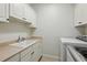 Functional laundry room with modern washer and dryer, complete with sink and ample storage at 3585 Roxboro Ne Rd # 2, Atlanta, GA 30326