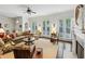 Spacious living room with fireplace, ceiling fan, and lots of natural light at 3585 Roxboro Ne Rd # 2, Atlanta, GA 30326