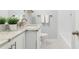 Bathroom featuring white vanity with granite counters, and subway tile walls at 1583 Braeburn Se Dr, Atlanta, GA 30316