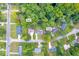 Aerial view of plat map with house and shed outlined on 0.3 acre lot in Decatur at 2678 Rainbow Forest Dr, Decatur, GA 30034
