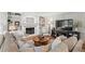 Spacious living room featuring built-in bookshelves, a fireplace, and comfortable seating at 4792 Fairville Ct, Marietta, GA 30062