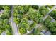 Aerial view of a wooded lot showcasing the location of the home with privacy and lush greenery at 5301 Regency Lake Ct, Sugar Hill, GA 30518