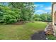 Spacious backyard with a well-kept lawn and mulched beds, great for outdoor activities and gardening at 123 Patrick Way, Marietta, GA 30064