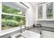 Close up of a kitchen sink with a view of the yard out the window at 1706 Remington Rd, Atlanta, GA 30341