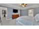 Main bedroom with television, dresser, and access to the walk-in closet and ensuite bathroom at 7190 Tributary Ct, Cumming, GA 30040