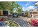 Secluded backyard oasis with patio area, mature trees, and lush plantings at 755 Monticello Se Way, Marietta, GA 30067