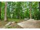 Private backyard area featuring mature trees, providing a serene and secluded outdoor space at 280 E Valley Dr, Marietta, GA 30068
