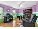 Office with wood floors, accent wall, and natural light at 7027 Walham Grv, Duluth, GA 30097